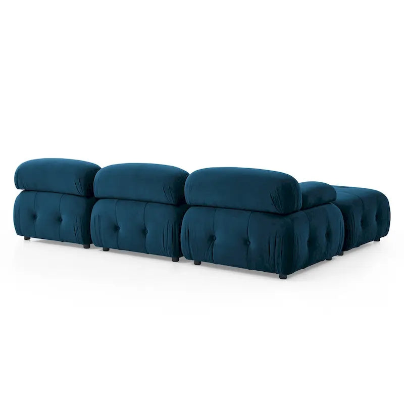 Canapé d'angle modulable 4 places Blue 93 avec pouf réversible