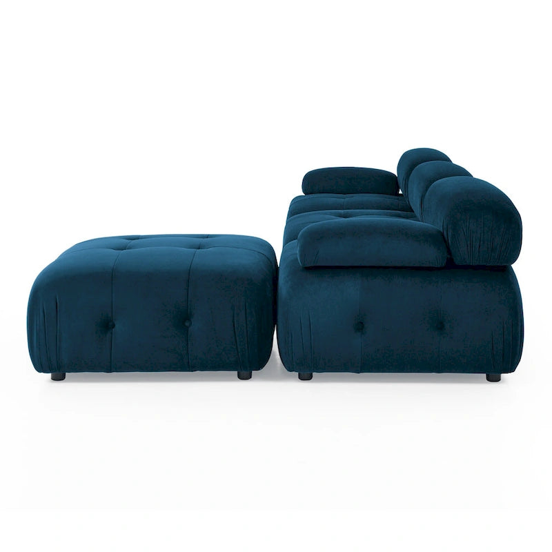Canapé d'angle modulable 4 places Blue 93 avec pouf réversible