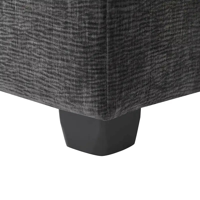 Black 84 Ensemble de canapé d'angle modulaire chenille à 5 places avec 2 oreillers, idéal pour le salon ou un appartement