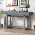 Console moderne de 57 po avec trois tiroirs et piètement original pour entrée, couloir et salon
