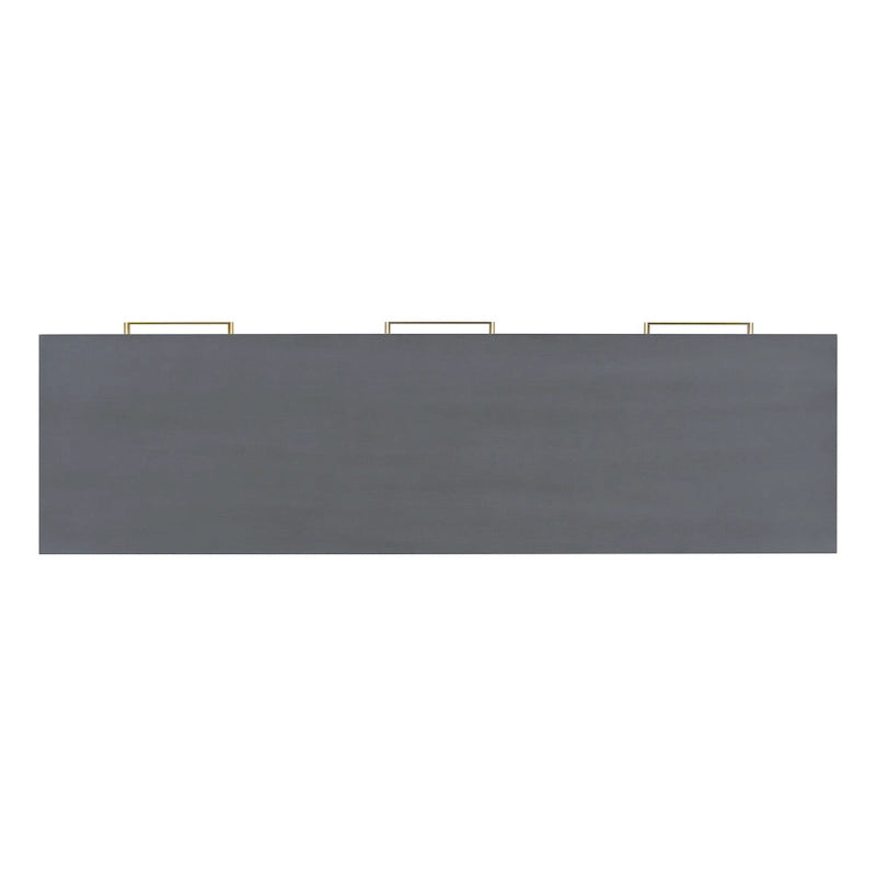 Console moderne de 57 po avec trois tiroirs et piètement original pour entrée, couloir et salon