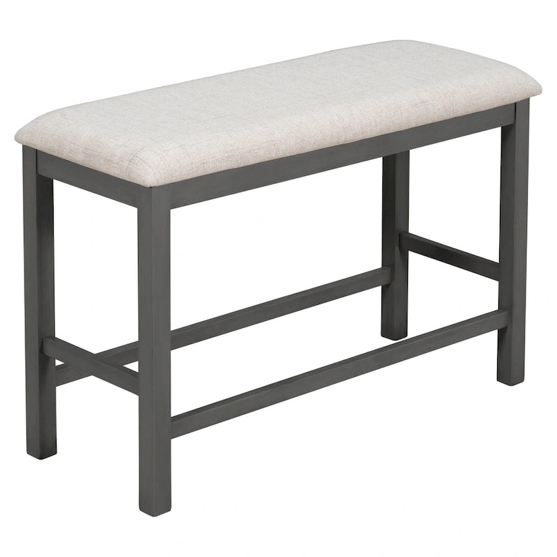 Ensemble table de salle à manger en bois 6 pièces hauteur comptoir vintage avec 4 chaises
