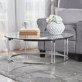 35.5 Table basse ronde moderne au design translucide pour salon