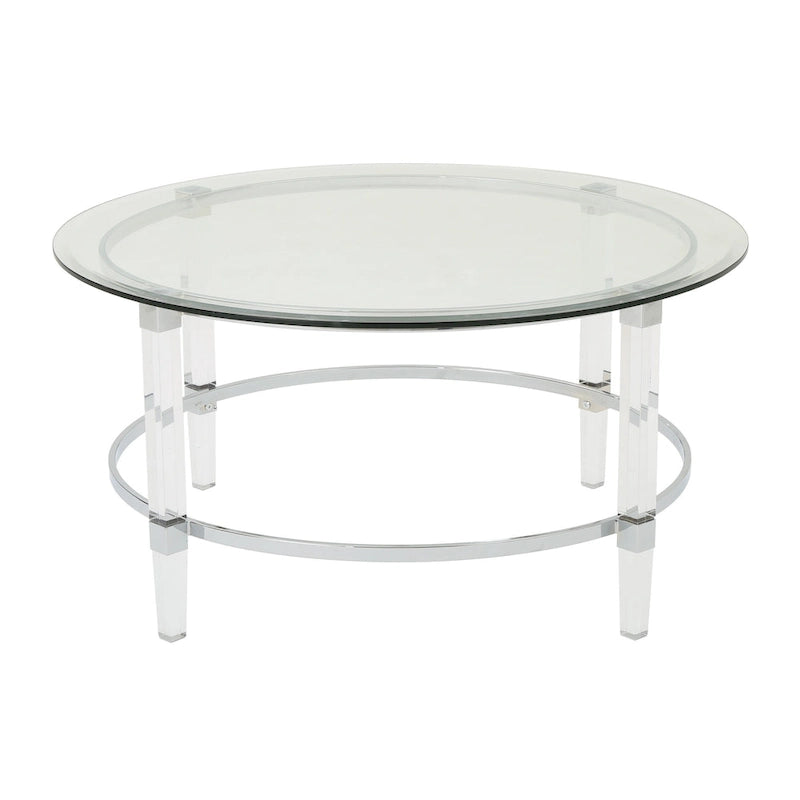35.5 Table basse ronde moderne au design translucide pour salon