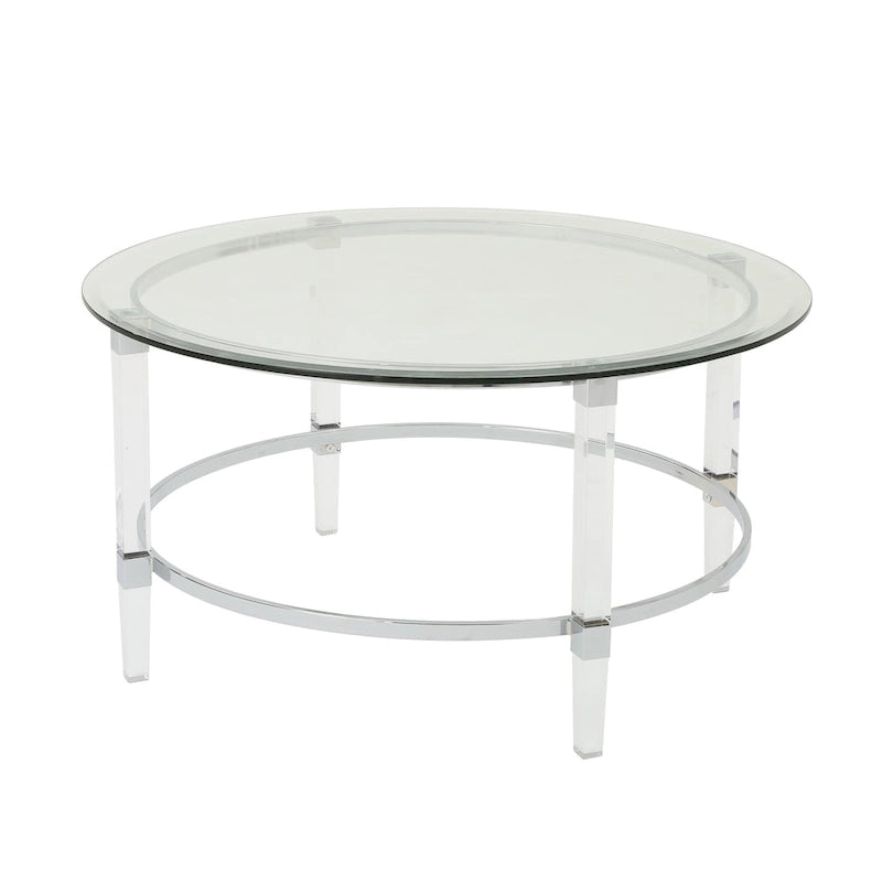 35.5 Table basse ronde moderne au design translucide pour salon
