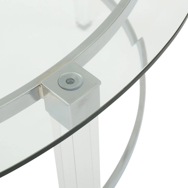35.5 Table basse ronde moderne au design translucide pour salon
