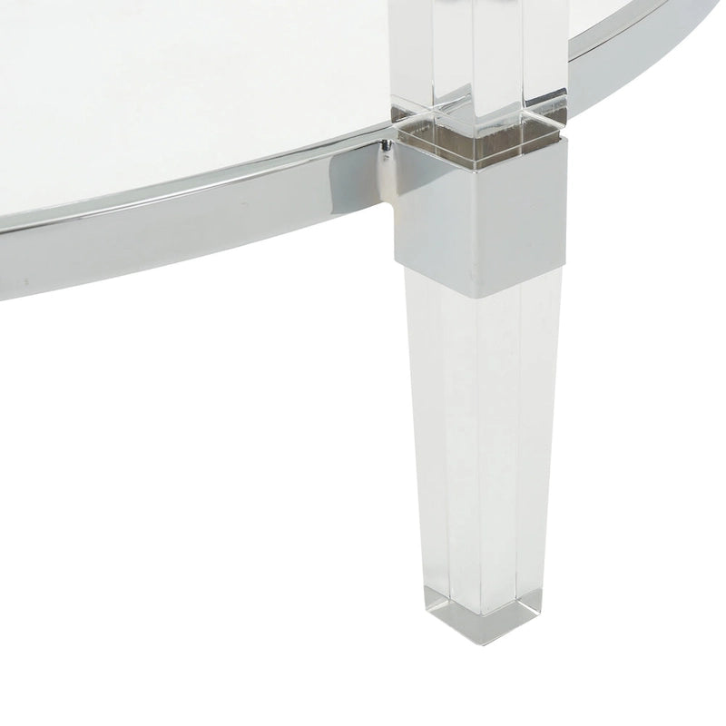 35.5 Table basse ronde moderne au design translucide pour salon