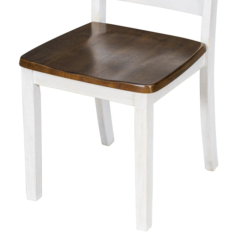 Ensemble de salle à manger 6 pièces en bois de noyer avec 4 chaises ergonomiques et un banc