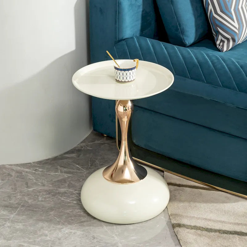 Table d'appoint en acier au carbone, finition or, 14,96, design moderne