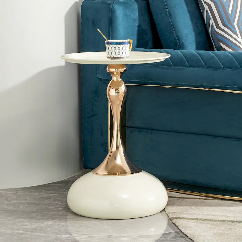 Table d'appoint en acier au carbone, finition or, 14,96, design moderne