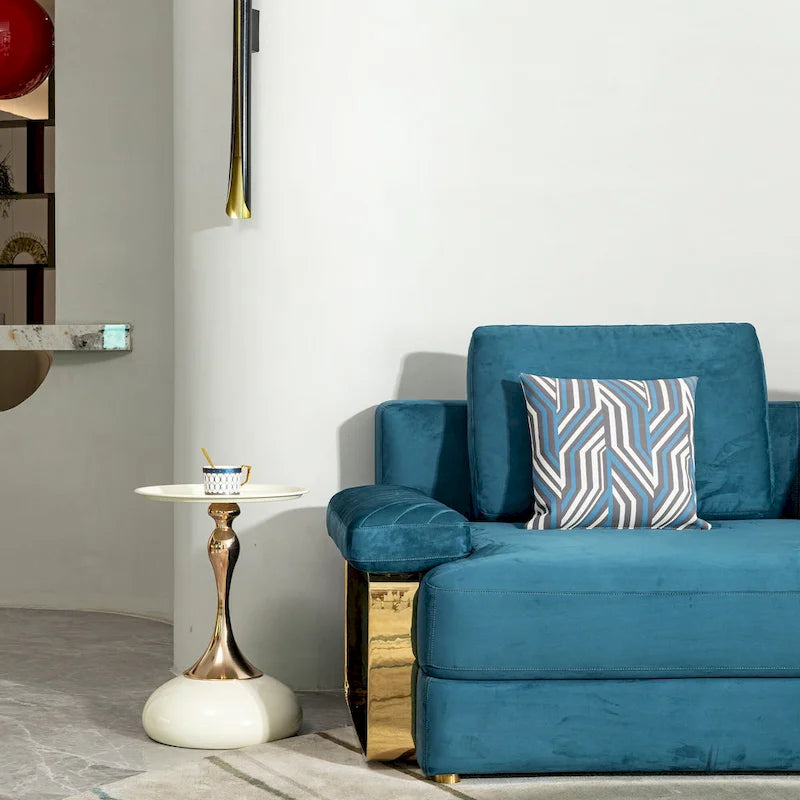 Table d'appoint en acier au carbone, finition or, 14,96, design moderne