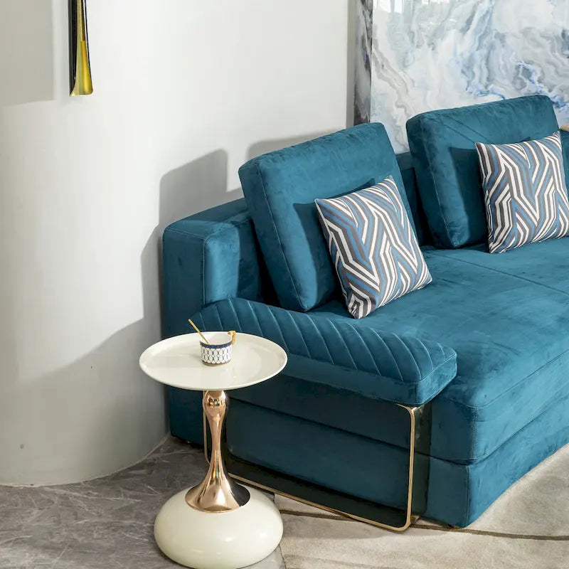 Table d'appoint en acier au carbone, finition or, 14,96, design moderne