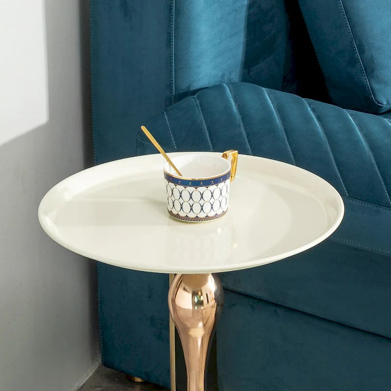 Table d'appoint en acier au carbone, finition or, 14,96, design moderne