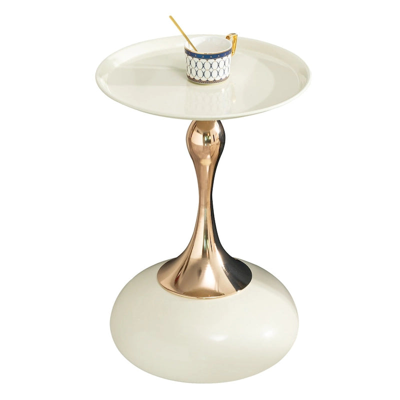 Table d'appoint en acier au carbone, finition or, 14,96, design moderne