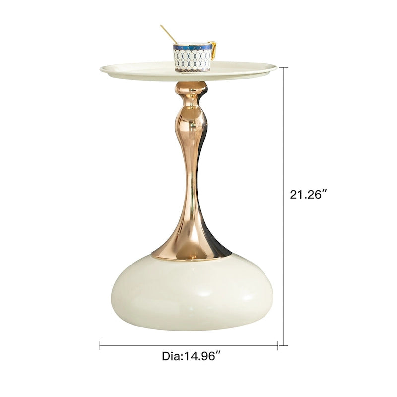 Table d'appoint en acier au carbone, finition or, 14,96, design moderne