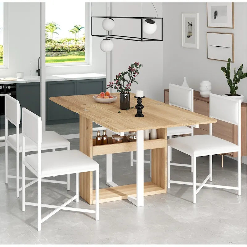 Ensemble table de salle à manger extensible pour 4Ensemble de salle à manger moderne et compact avec table pliante