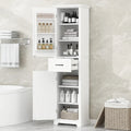 Meuble de rangement haut de salle de bain sur pied avec 2 portes et 1 tiroir