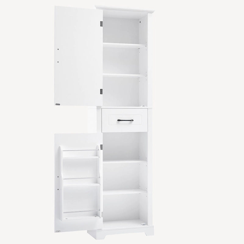 Meuble de rangement haut de salle de bain sur pied avec 2 portes et 1 tiroir