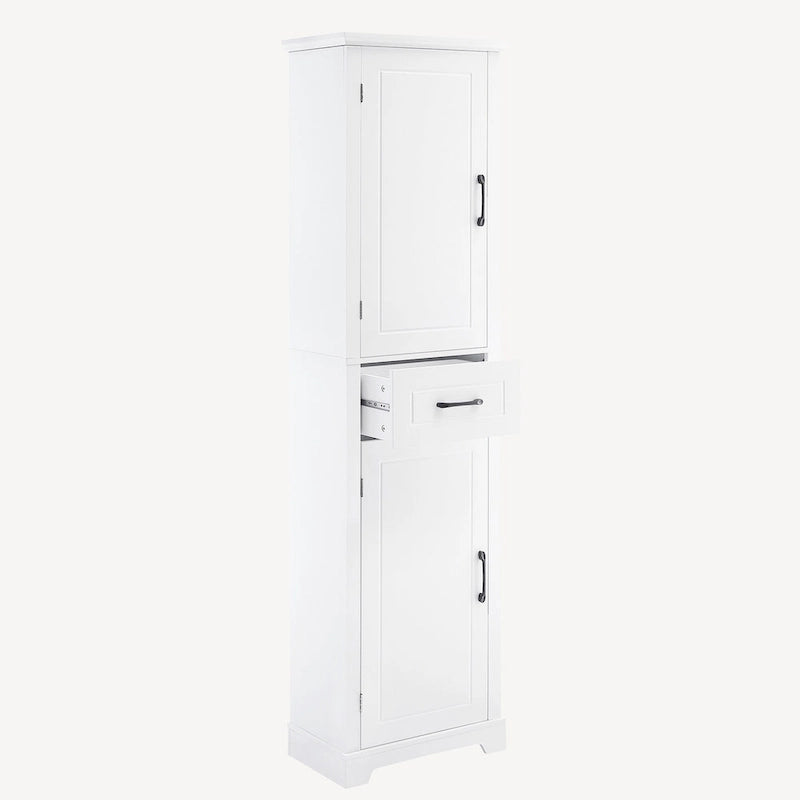 Meuble de rangement haut de salle de bain sur pied avec 2 portes et 1 tiroir