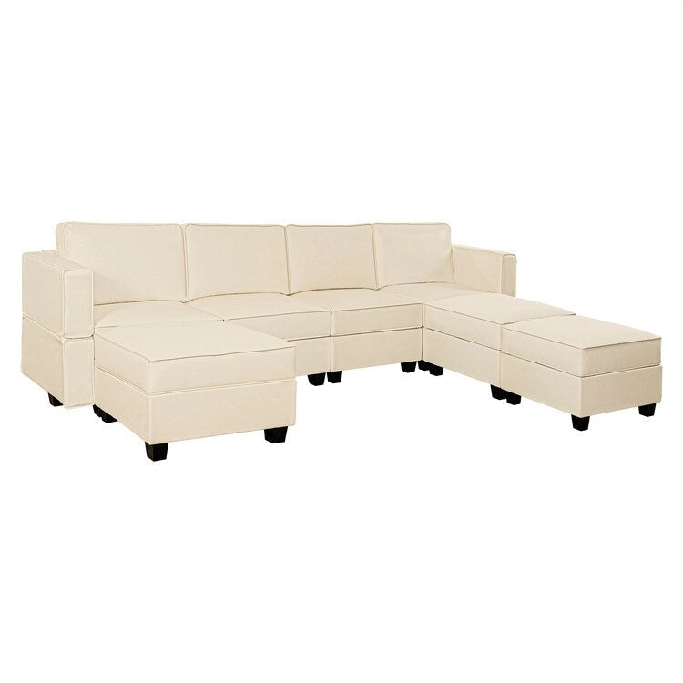 Canapé lit convertible modulable en éléments individuels avec méridienne/causeuse