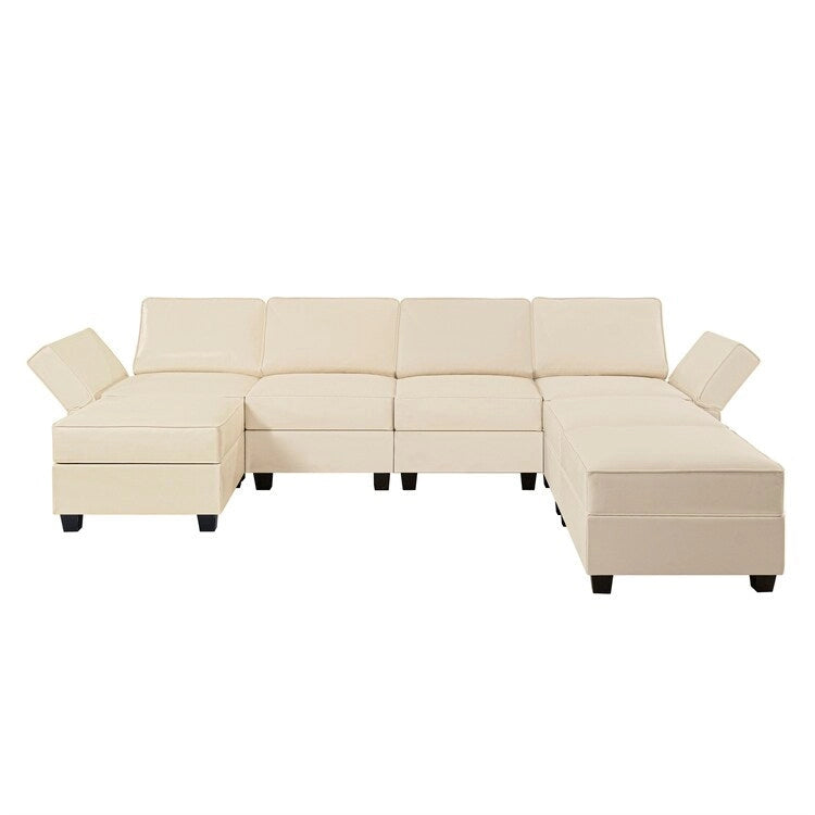 Canapé lit convertible modulable en éléments individuels avec méridienne/causeuse