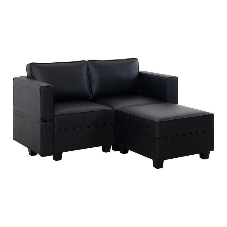 Canapé lit convertible modulable en éléments individuels avec méridienne/causeuse