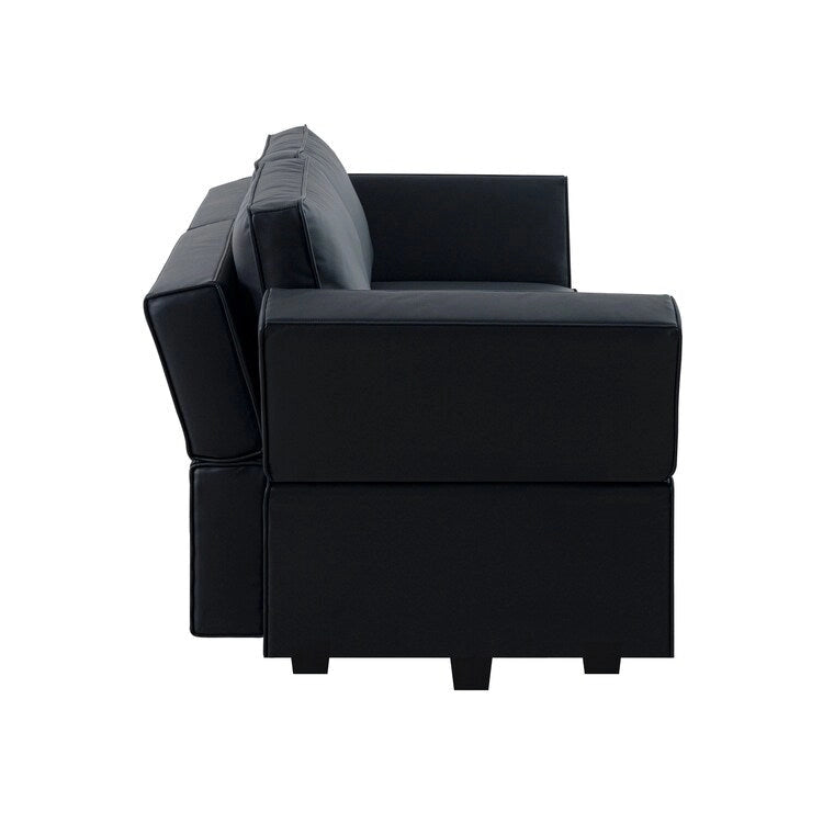 Canapé lit convertible modulable en éléments individuels avec méridienne/causeuse