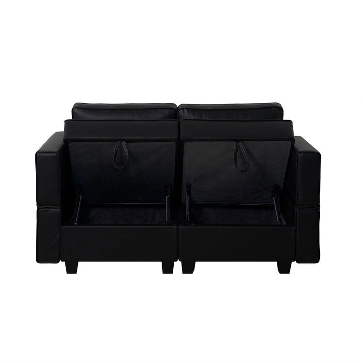 Canapé lit convertible modulable en éléments individuels avec méridienne/causeuse