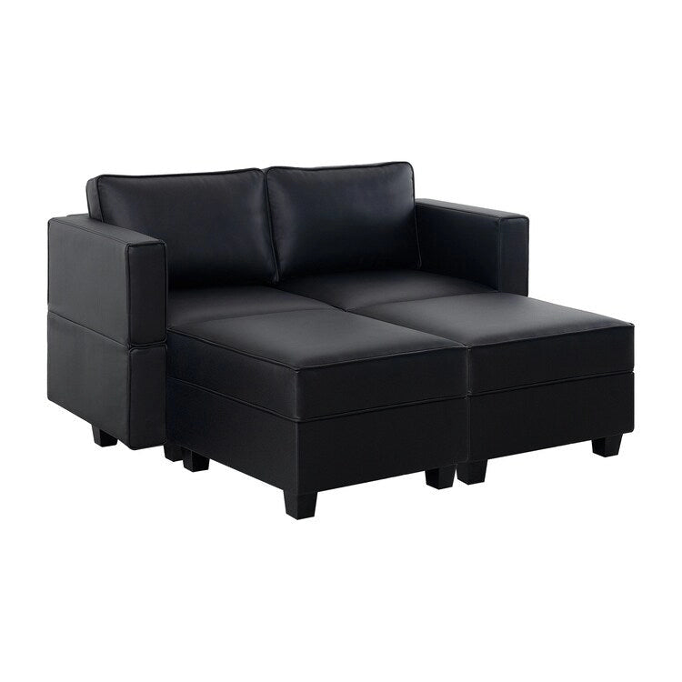 Canapé lit convertible modulable en éléments individuels avec méridienne/causeuse