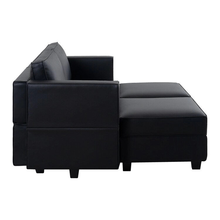 Canapé lit convertible modulable en éléments individuels avec méridienne/causeuse