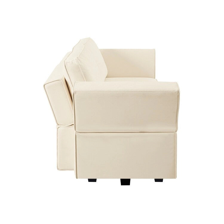 Canapé lit convertible modulable en éléments individuels avec méridienne/causeuse