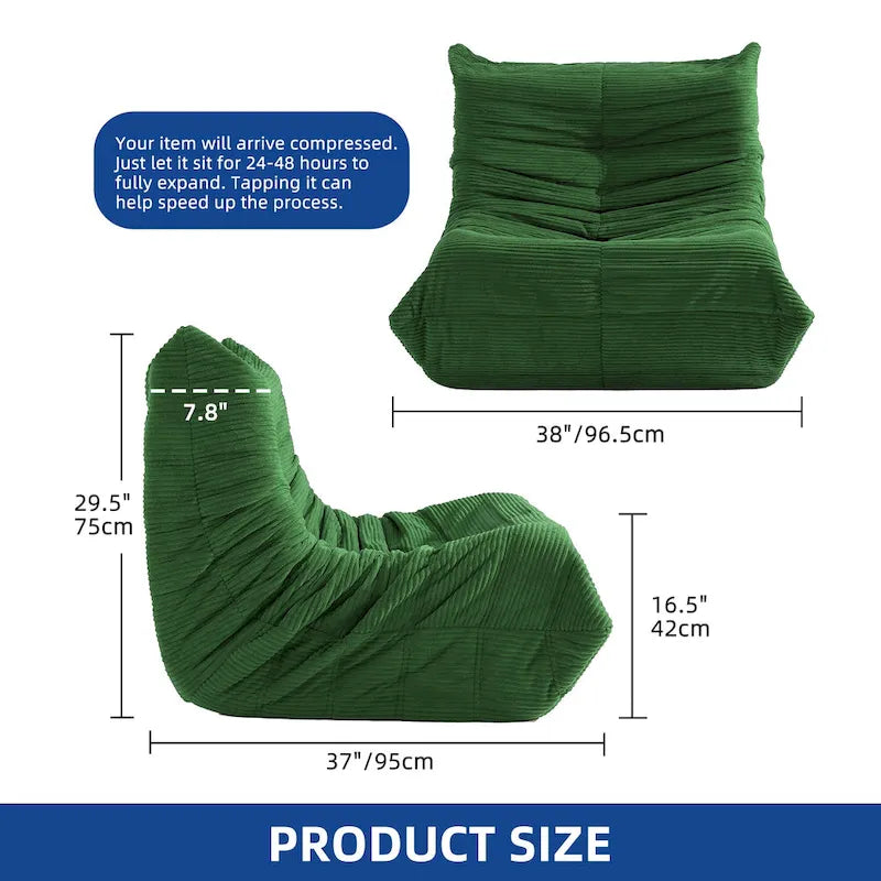 Fauteuil Poire Moasis avec Mousse à Mémoire de Forme, Canapé de Sol Paresseux pour Adultes et Enfants