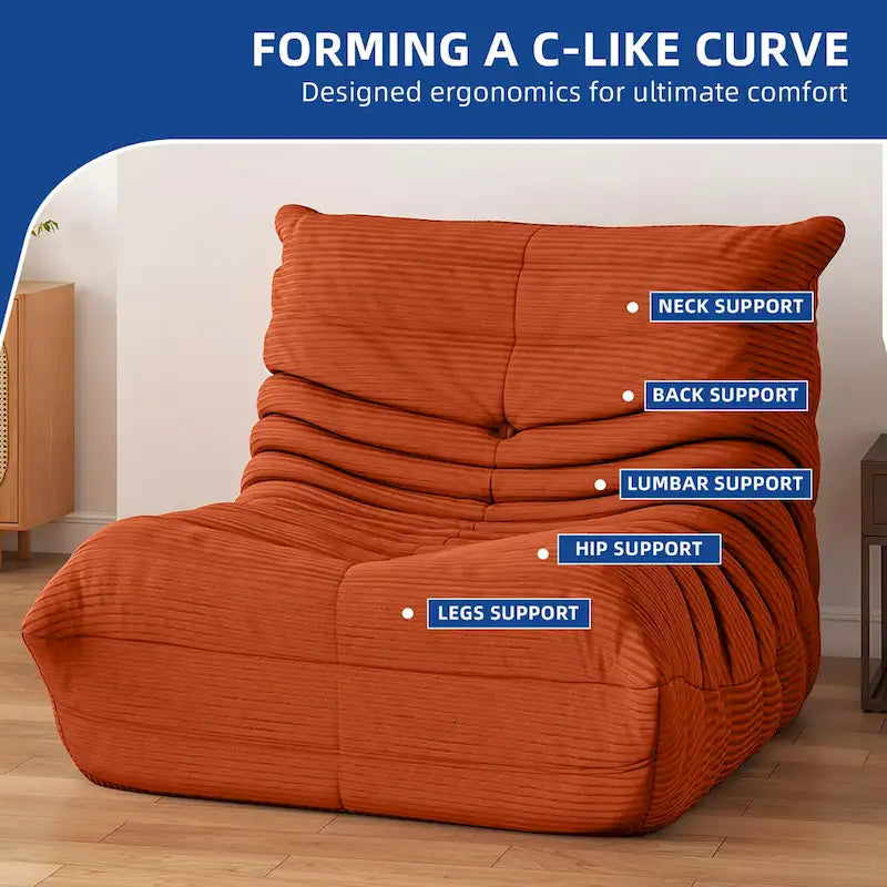 Fauteuil Poire Moasis avec Mousse à Mémoire de Forme, Canapé de Sol Paresseux pour Adultes et Enfants