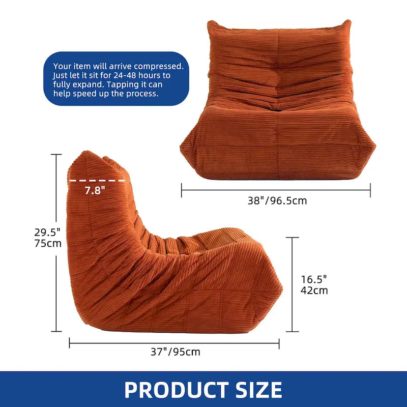 Fauteuil Poire Moasis avec Mousse à Mémoire de Forme, Canapé de Sol Paresseux pour Adultes et Enfants