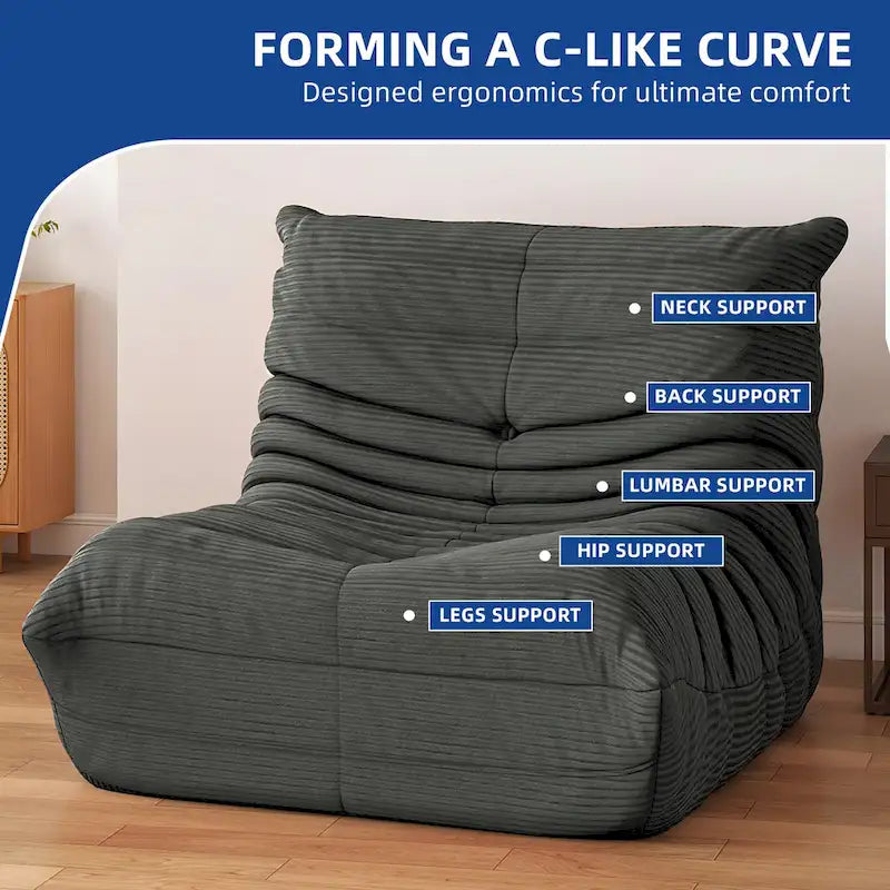 Fauteuil Poire Moasis avec Mousse à Mémoire de Forme, Canapé de Sol Paresseux pour Adultes et Enfants