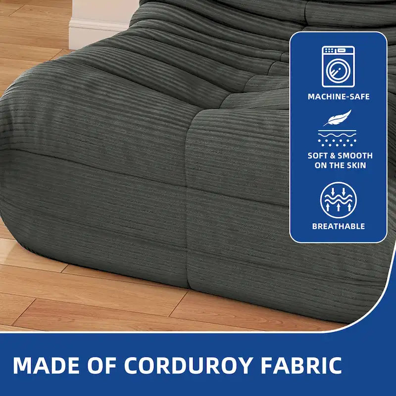 Fauteuil Poire Moasis avec Mousse à Mémoire de Forme, Canapé de Sol Paresseux pour Adultes et Enfants