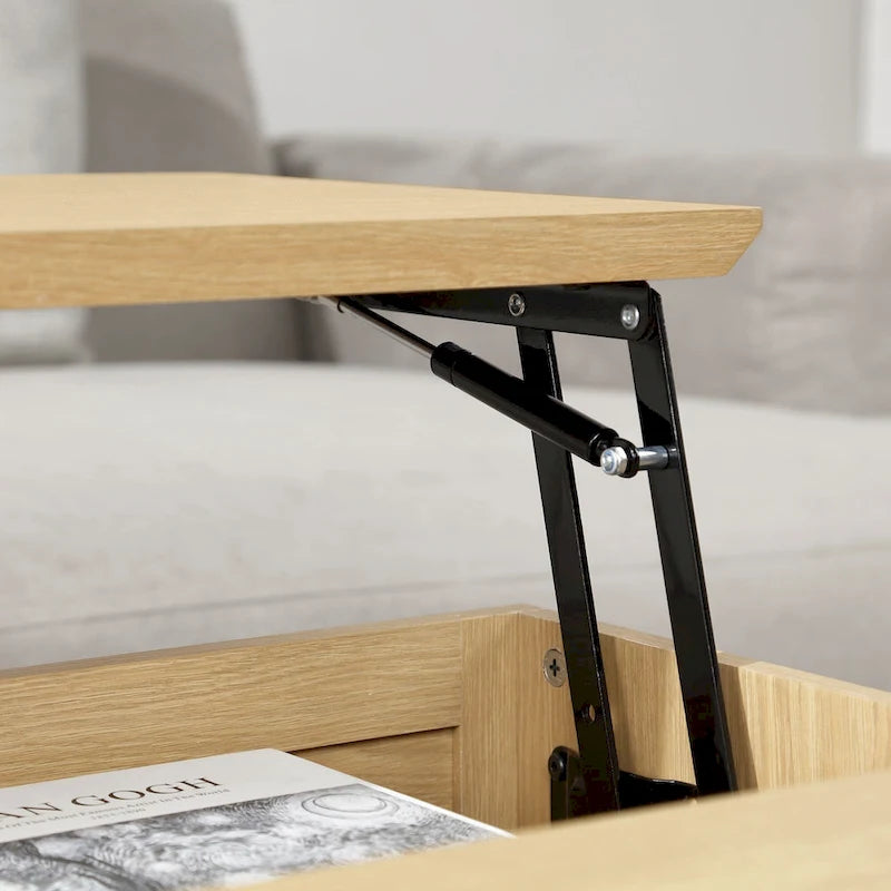 Table basse relevable en rotin Teagan Chelsea Square avec rangement – 42 x 17