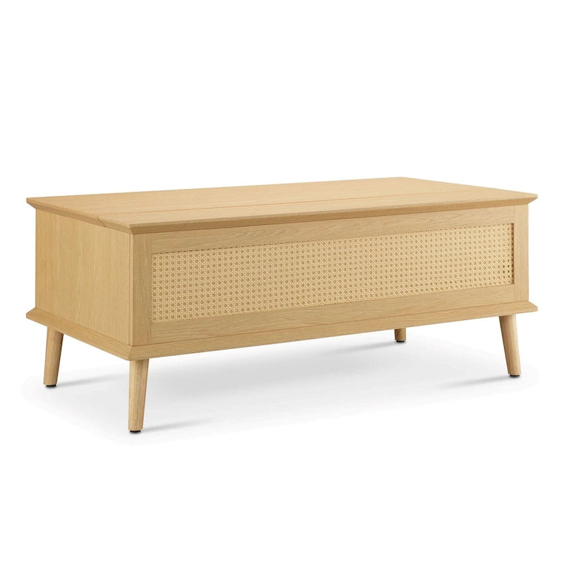 Table basse relevable en rotin Teagan Chelsea Square avec rangement – 42 x 17