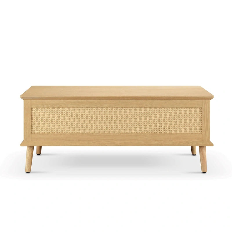 Table basse relevable en rotin Teagan Chelsea Square avec rangement – 42 x 17