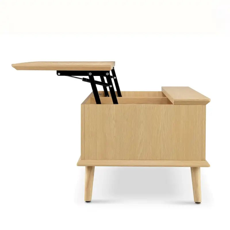 Table basse relevable en rotin Teagan Chelsea Square avec rangement – 42 x 17