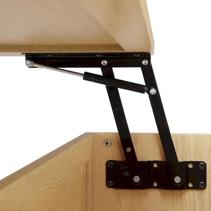 Table basse relevable en rotin Teagan Chelsea Square avec rangement – 42 x 17