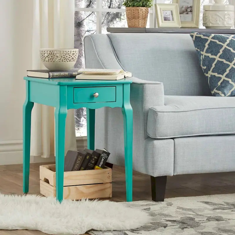 Table d'appoint de rangement en bois à 1 tiroir Daniella par iNSPIRE Q Bold
