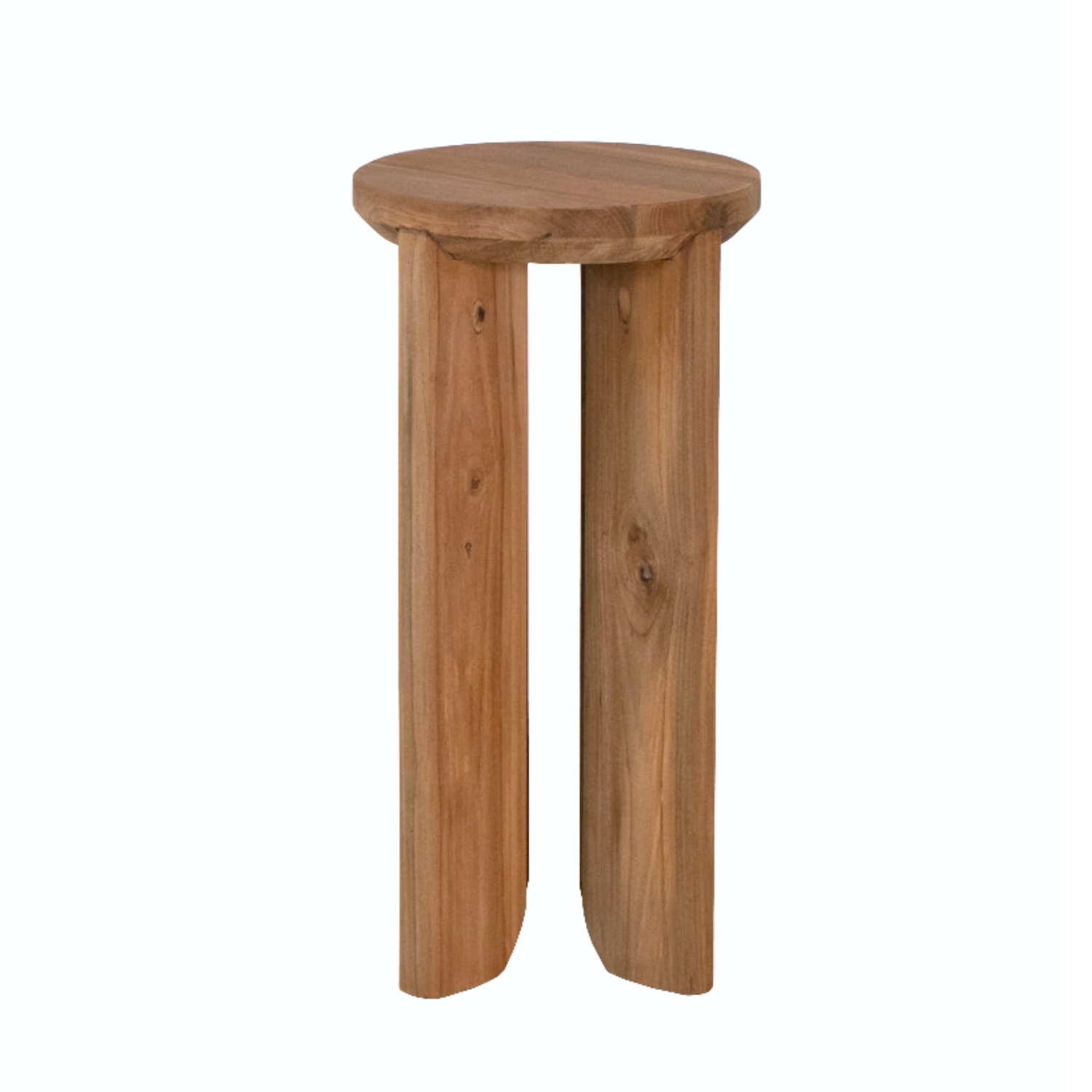 Rustic Teak Side Table with Reclaimed, Round | Set of 3