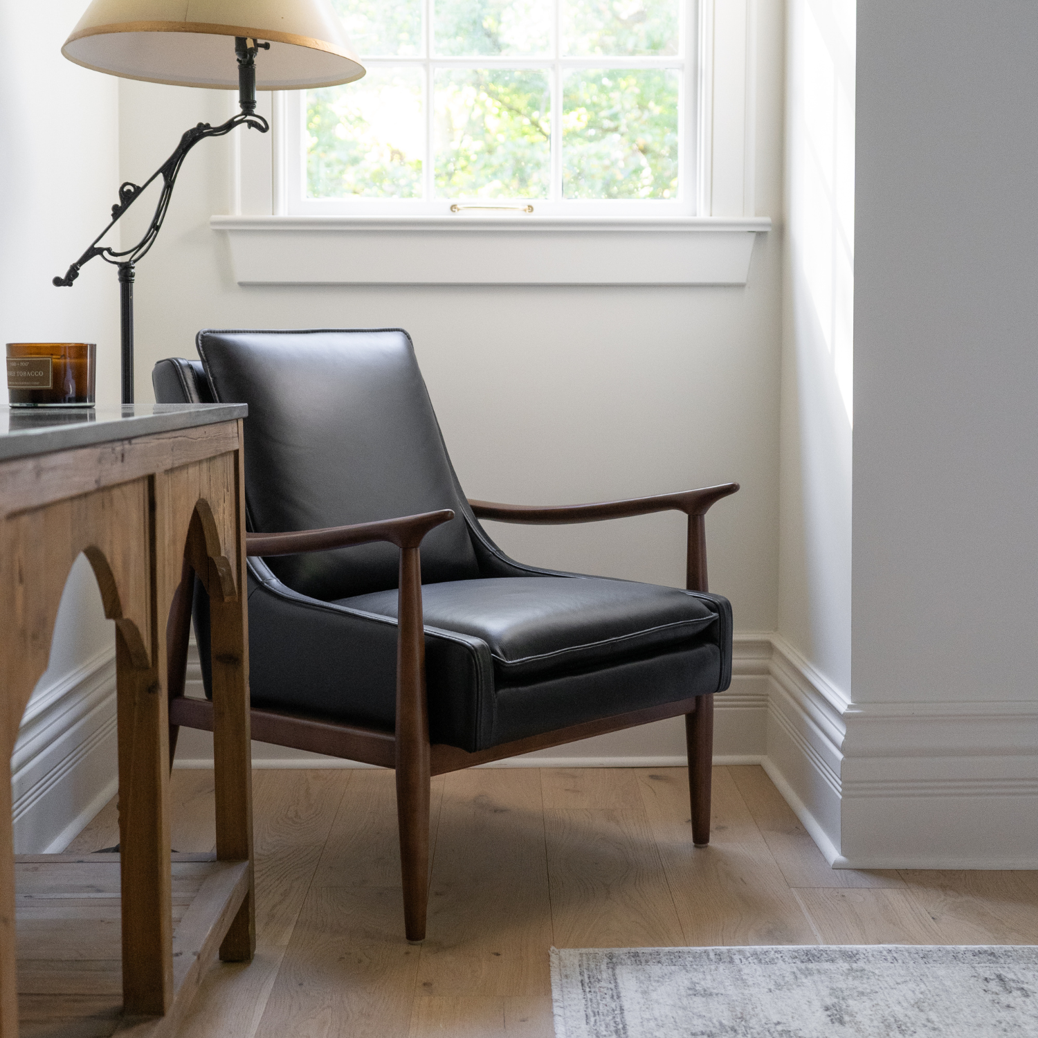 Mid-Century Leather Lounge Chair