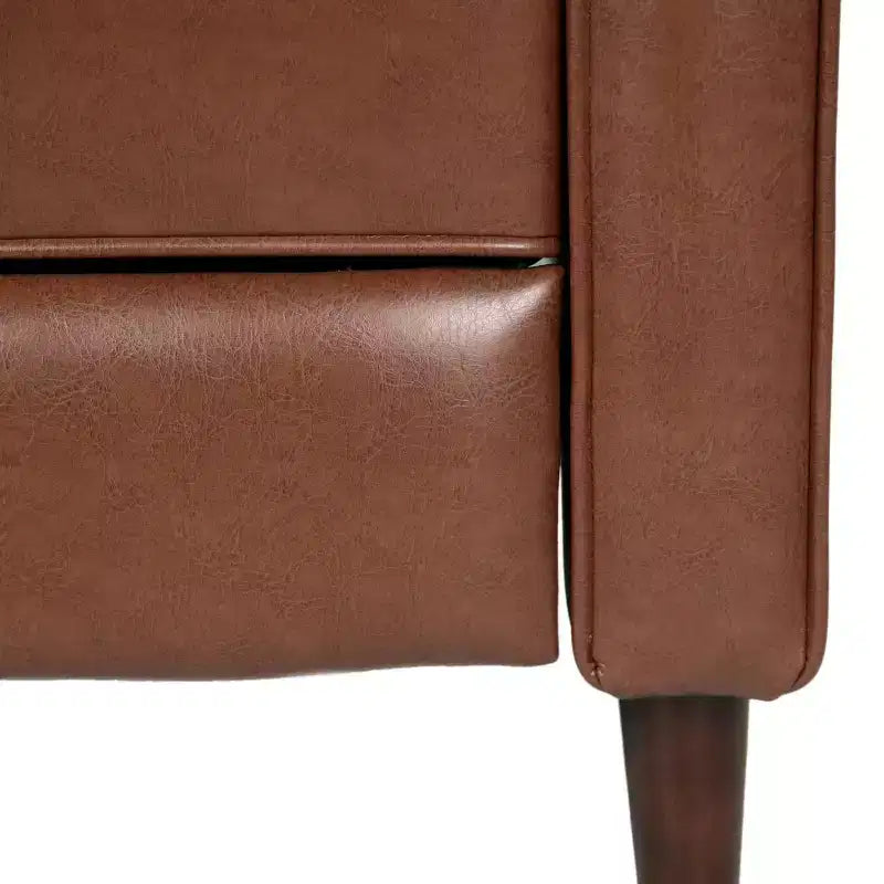 Christopher Knight Home Mervynn Mid-Century Modern Button Tufted Recliner Cognac Brown/Dark Espresso : Revêtement en similicuir, Cadre en contreplaqué