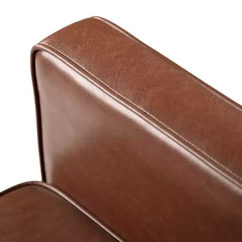 Christopher Knight Home Mervynn Mid-Century Modern Button Tufted Recliner Cognac Brown/Dark Espresso : Revêtement en similicuir, Cadre en contreplaqué