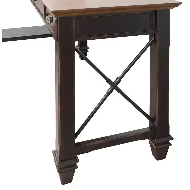 Bureau d'angle Hartford Open en brun - Martin Furniture : style vintage, treillis métallique, bureau à domicile