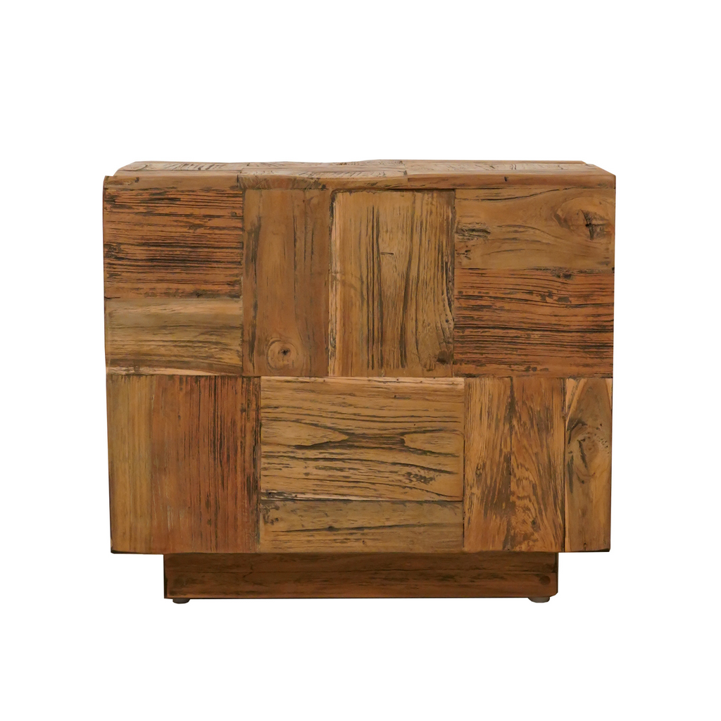Farmhouse Reclaimed Wood Side Table with Reclaimed