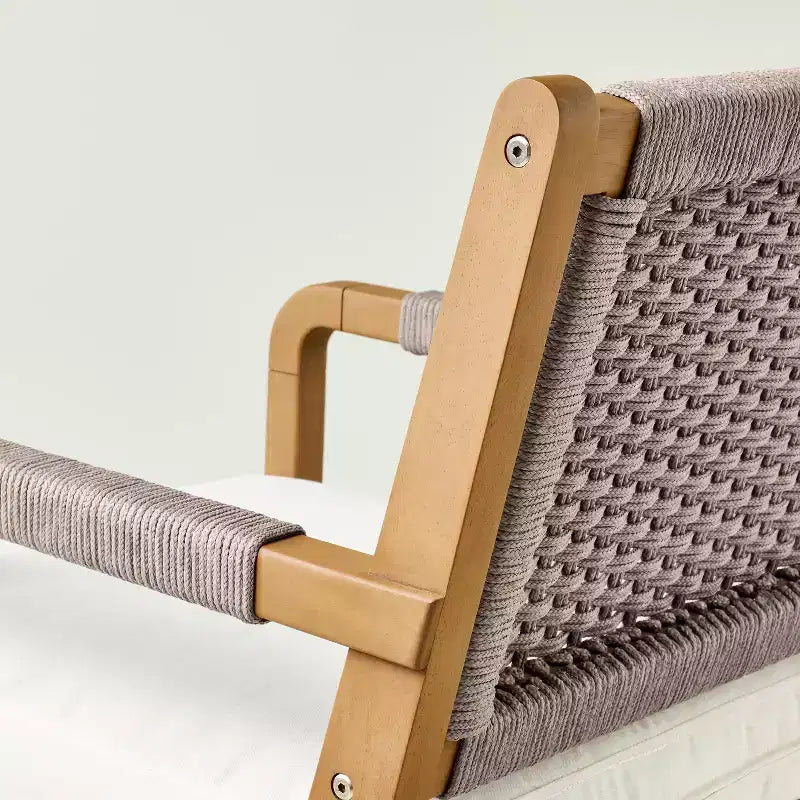 Chaise de patio et ottoman en bois et corde - Hearth & Hand™ avec Magnolia : Résistante aux intempéries, style maison de campagne