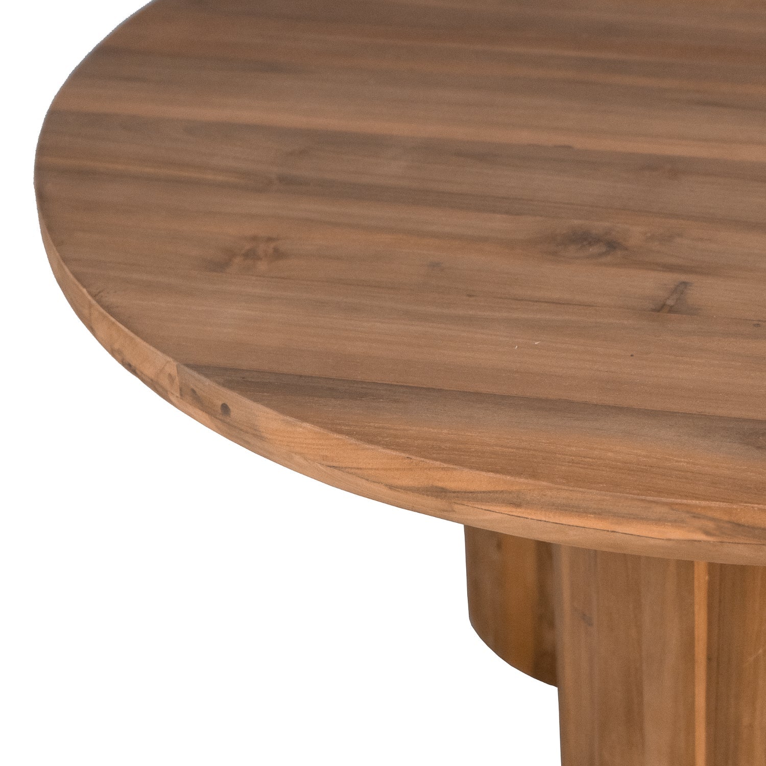 Modern Teak Side Table with Round - Living Room | 24"